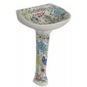 Mexican Talavera Pedestal Sink Pajaritos Rios